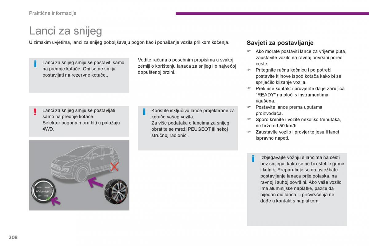 Peugeot 3008 Hybrid vlasnicko uputstvo / page 210