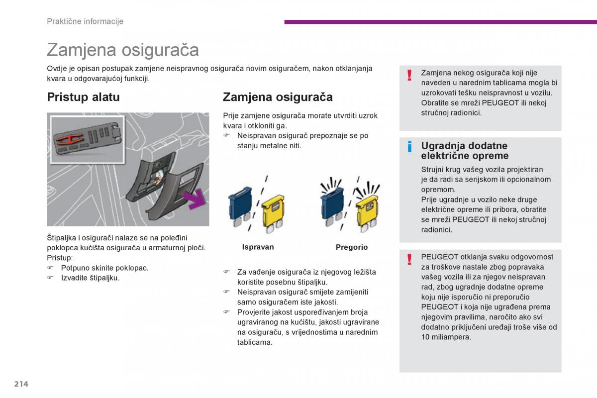 Peugeot 3008 Hybrid vlasnicko uputstvo / page 216