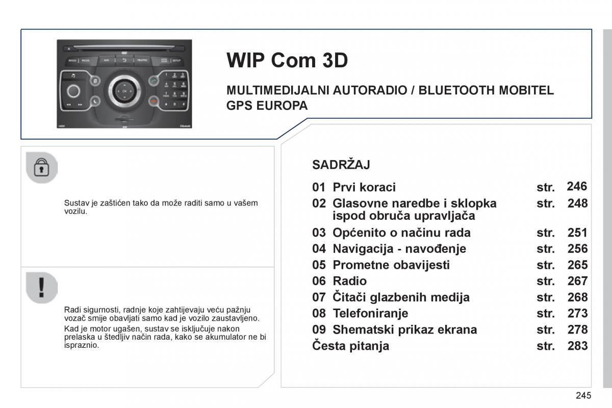 Peugeot 3008 Hybrid vlasnicko uputstvo / page 247