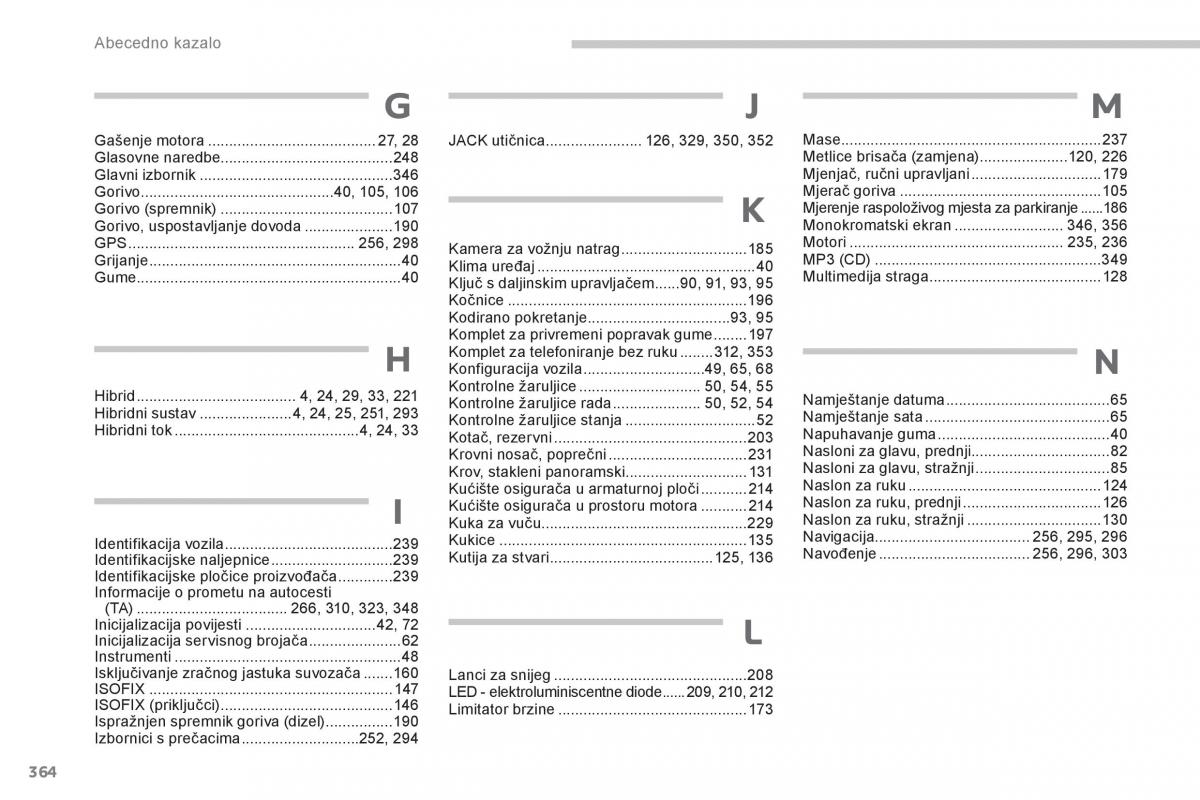 Peugeot 3008 Hybrid vlasnicko uputstvo / page 366