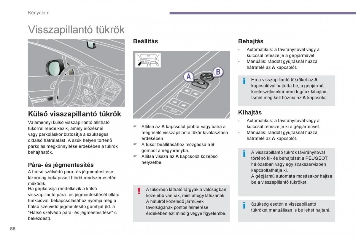 Peugeot 3008 Hybrid Kezelesi utmutato / page 90