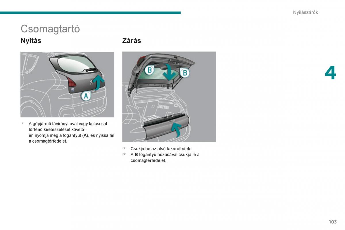 Peugeot 3008 Hybrid Kezelesi utmutato / page 105