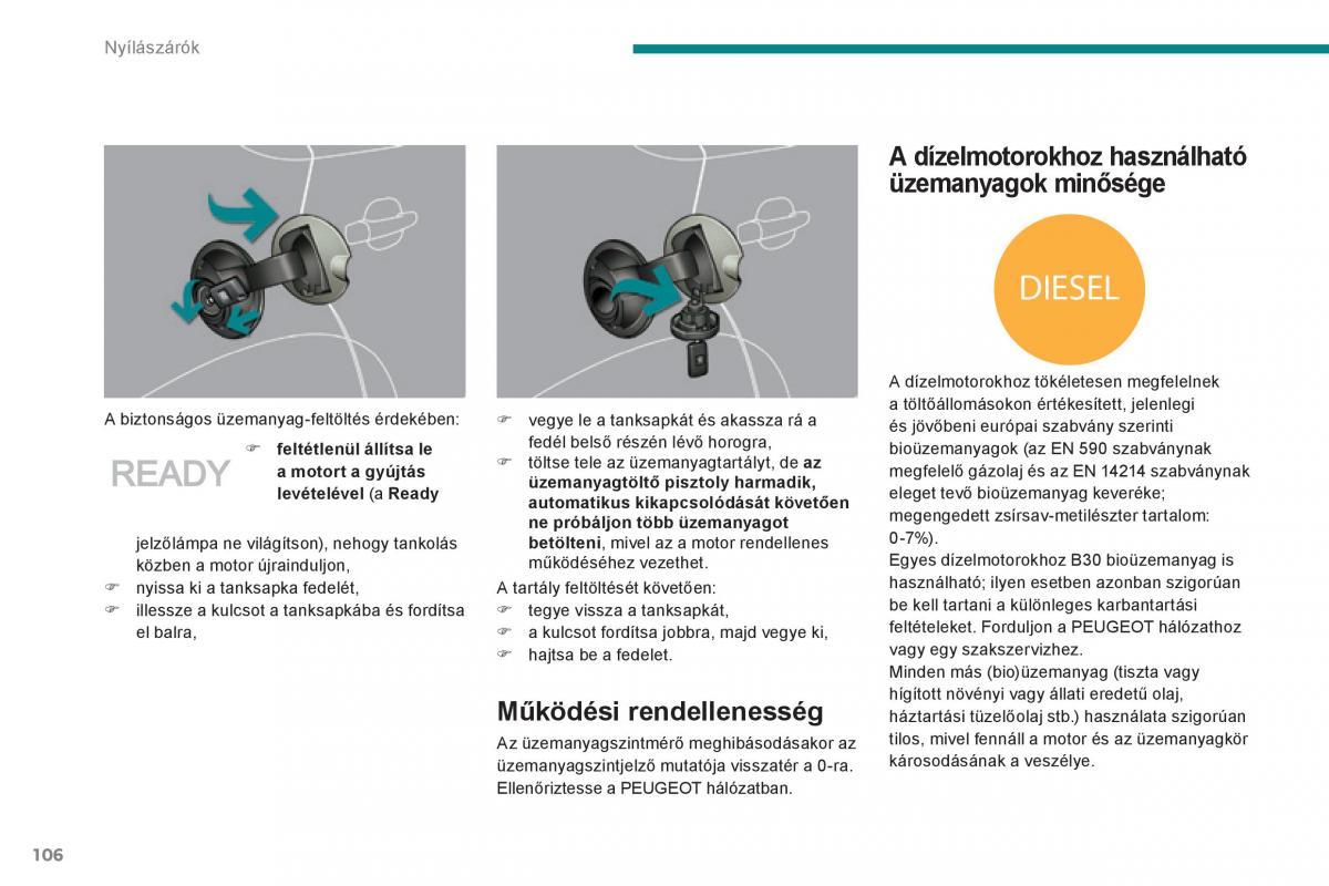 Peugeot 3008 Hybrid Kezelesi utmutato / page 108