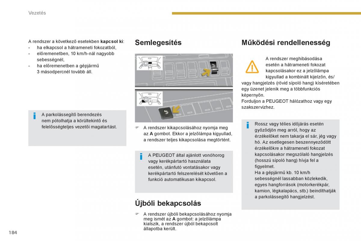 Peugeot 3008 Hybrid Kezelesi utmutato / page 186