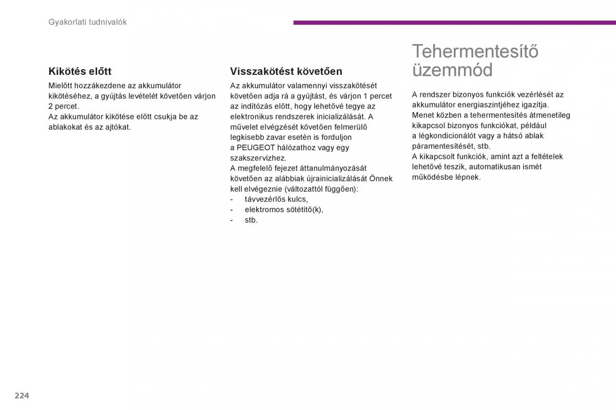 Peugeot 3008 Hybrid Kezelesi utmutato / page 226