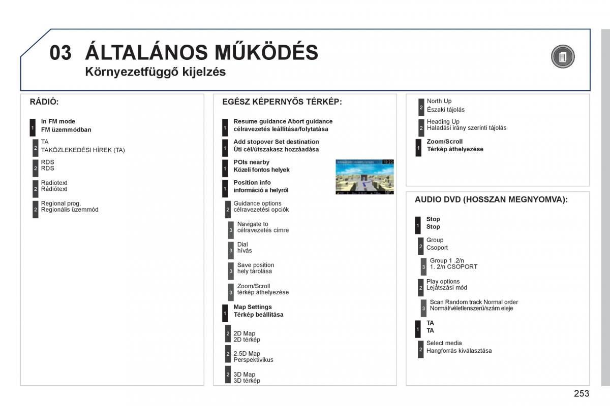 Peugeot 3008 Hybrid Kezelesi utmutato / page 255