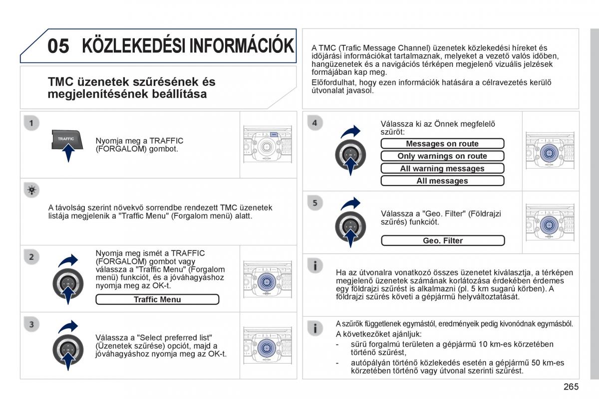 Peugeot 3008 Hybrid Kezelesi utmutato / page 267