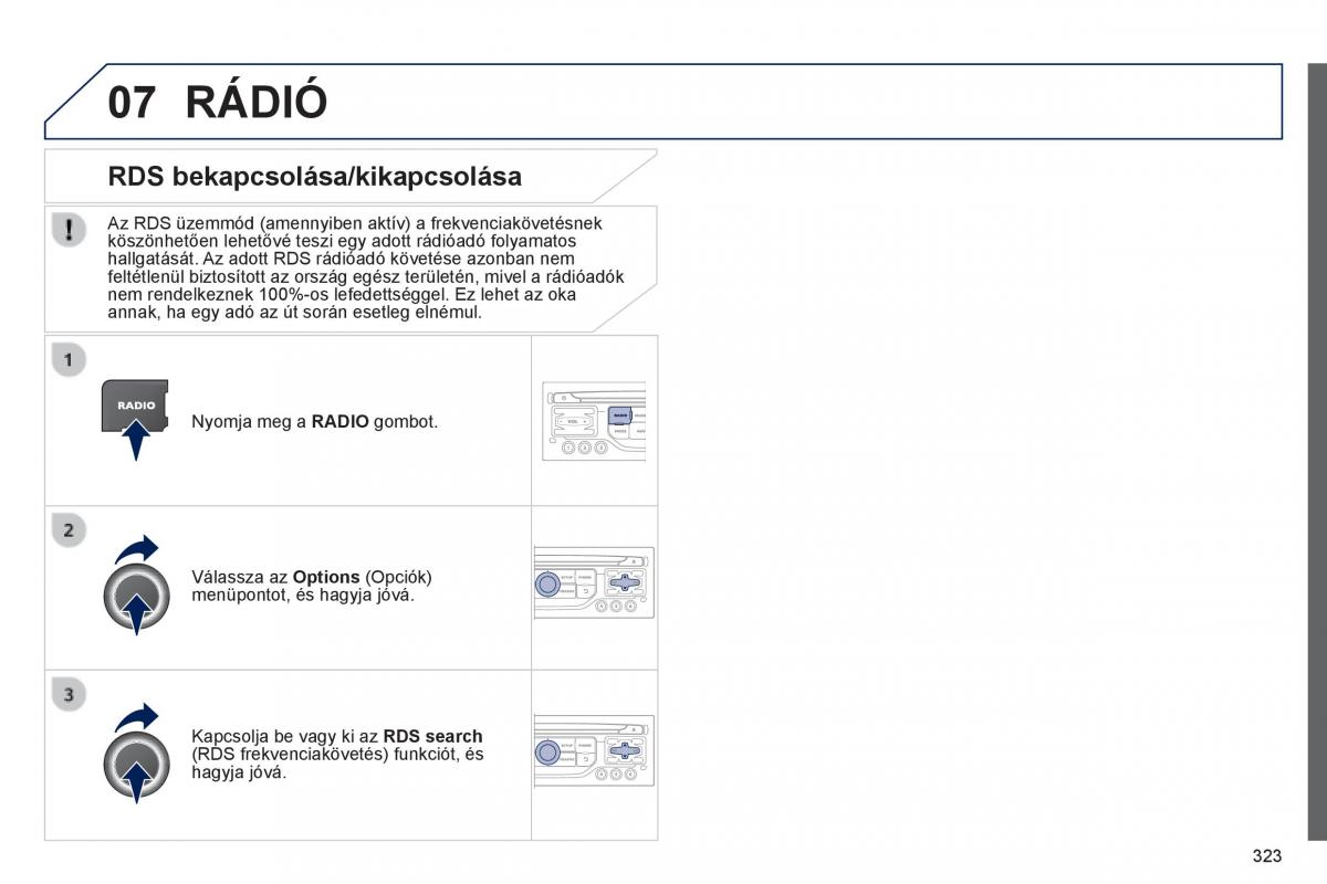 Peugeot 3008 Hybrid Kezelesi utmutato / page 325