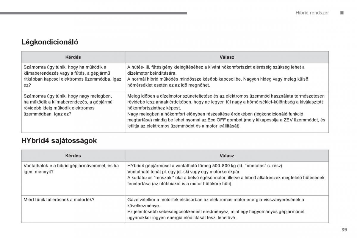 Peugeot 3008 Hybrid Kezelesi utmutato / page 41