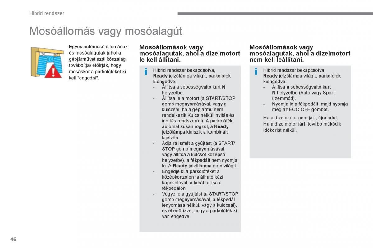 Peugeot 3008 Hybrid Kezelesi utmutato / page 48