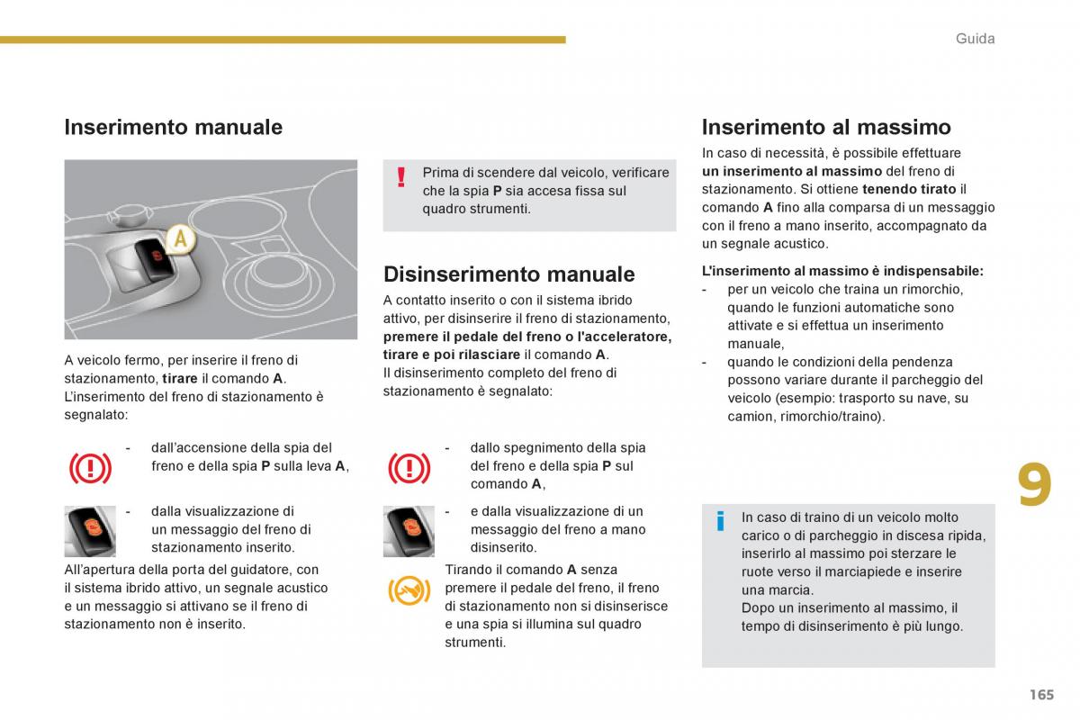 Peugeot 3008 Hybrid manuale del proprietario / page 167