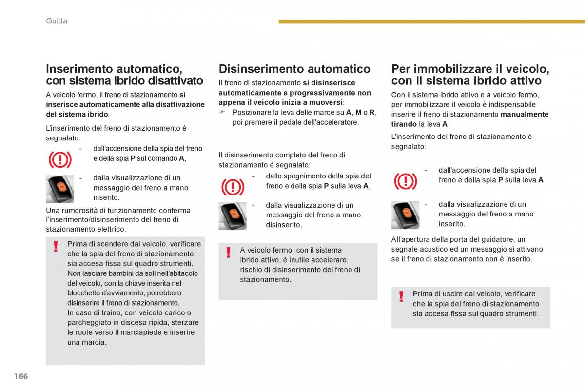 Peugeot 3008 Hybrid manuale del proprietario / page 168