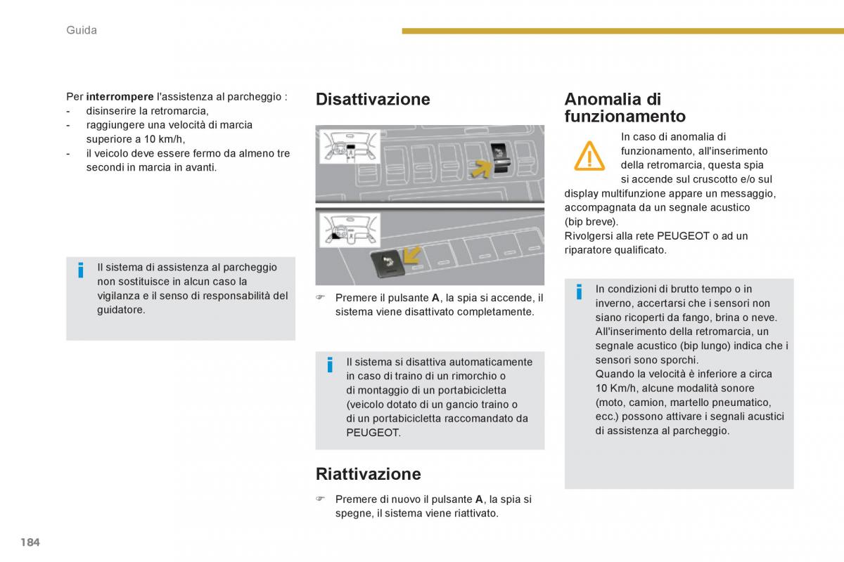 Peugeot 3008 Hybrid manuale del proprietario / page 186