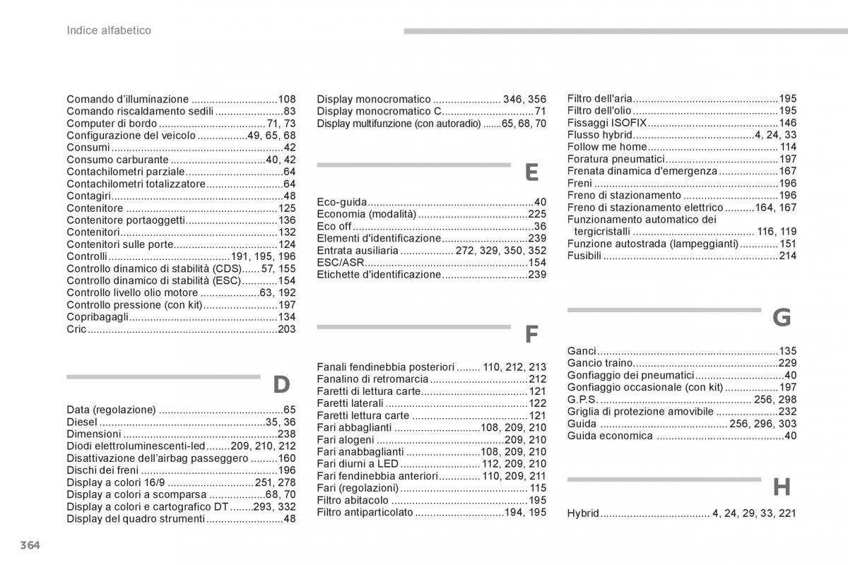 Peugeot 3008 Hybrid manuale del proprietario / page 366