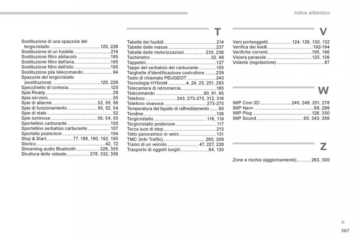 Peugeot 3008 Hybrid manuale del proprietario / page 369