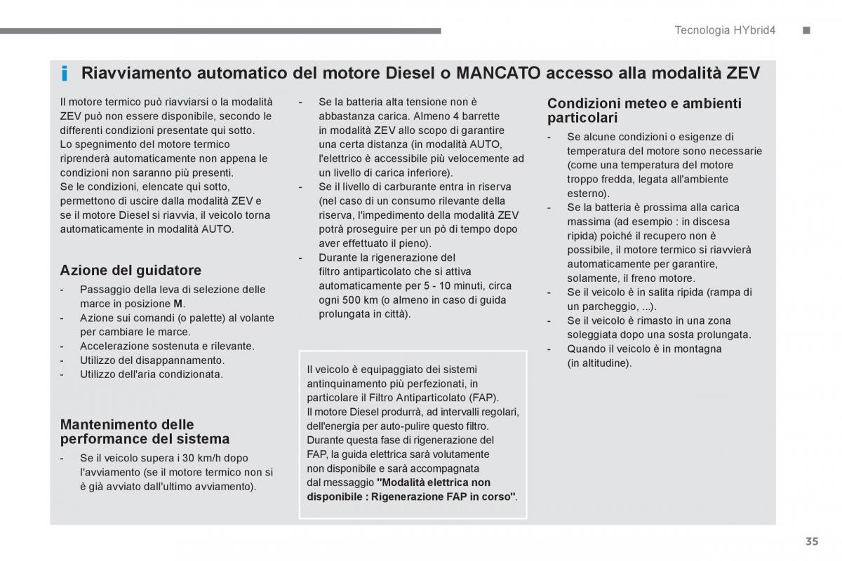 Peugeot 3008 Hybrid manuale del proprietario / page 37