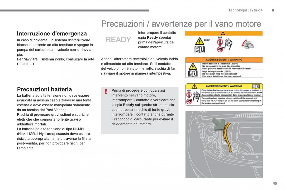 Peugeot 3008 Hybrid manuale del proprietario / page 47