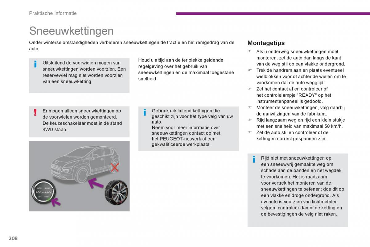 Peugeot 3008 Hybrid handleiding / page 210