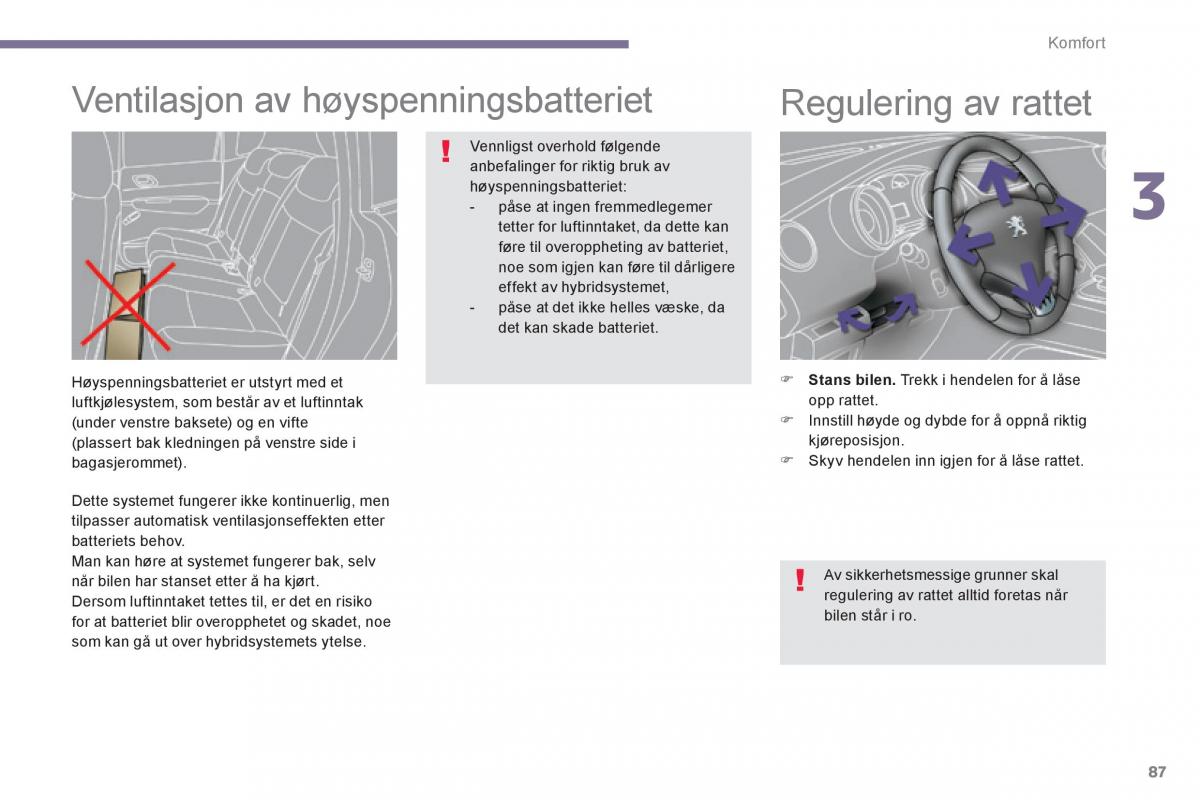 Peugeot 3008 Hybrid bruksanvisningen / page 89