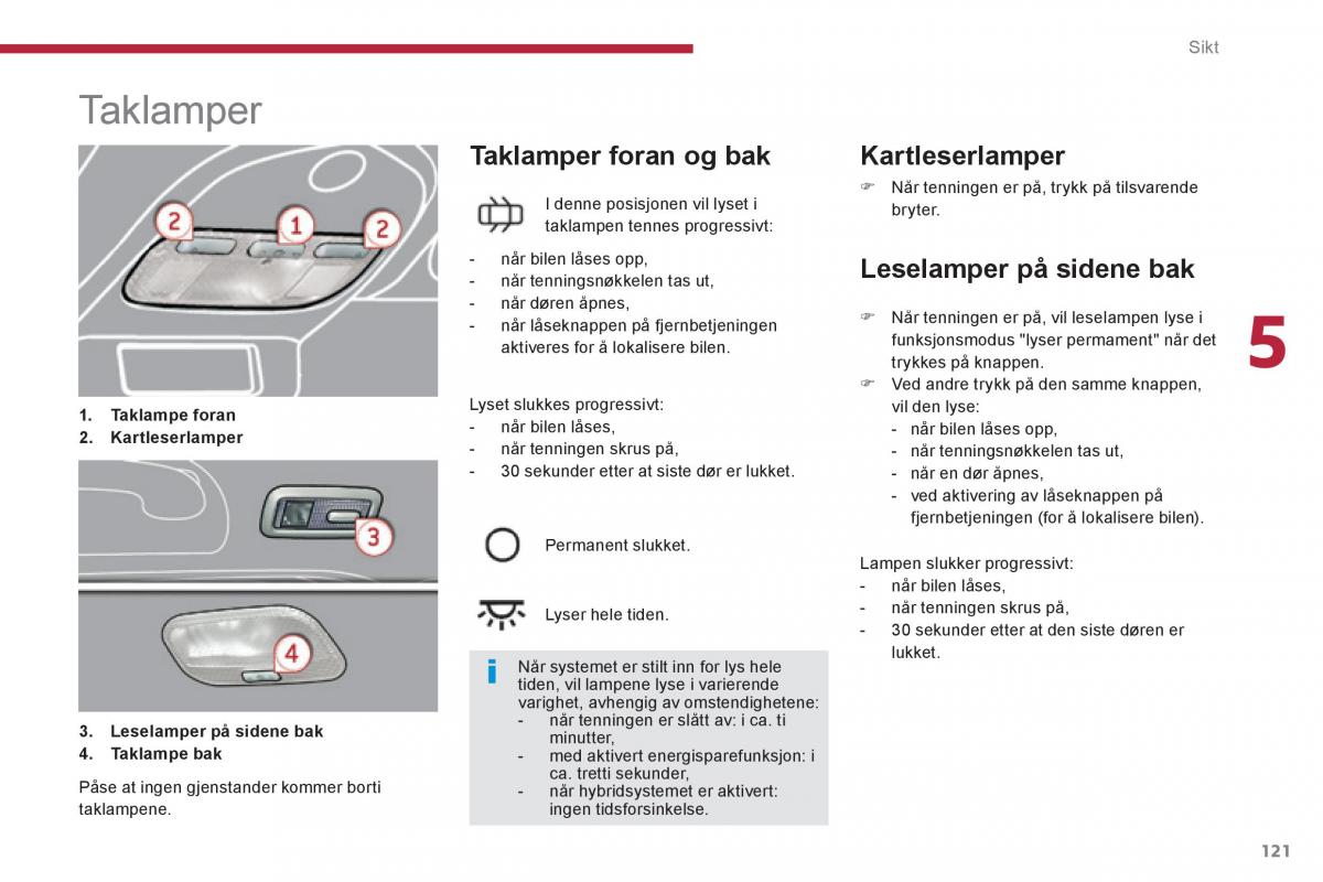 Peugeot 3008 Hybrid bruksanvisningen / page 123