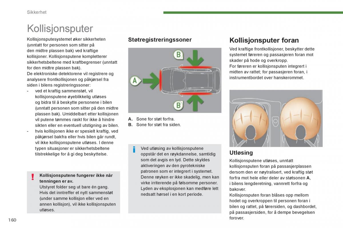 Peugeot 3008 Hybrid bruksanvisningen / page 162