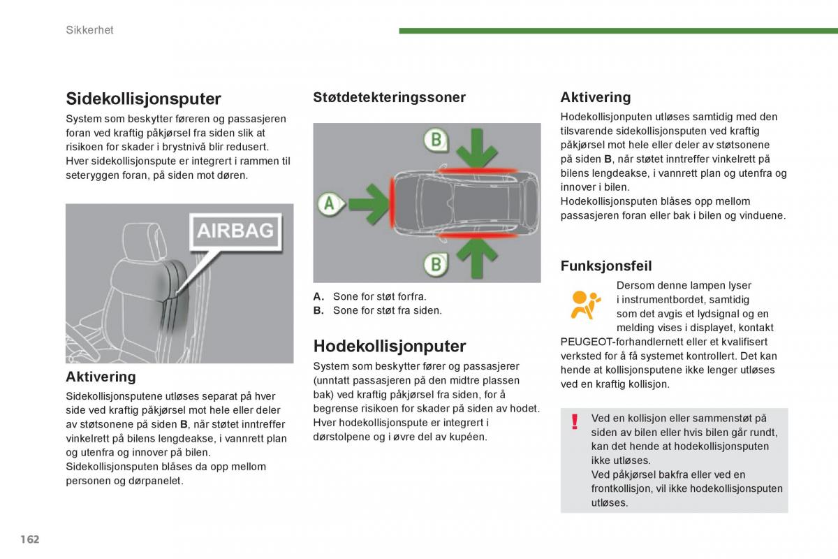 Peugeot 3008 Hybrid bruksanvisningen / page 164