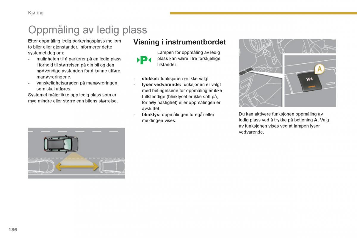 Peugeot 3008 Hybrid bruksanvisningen / page 188