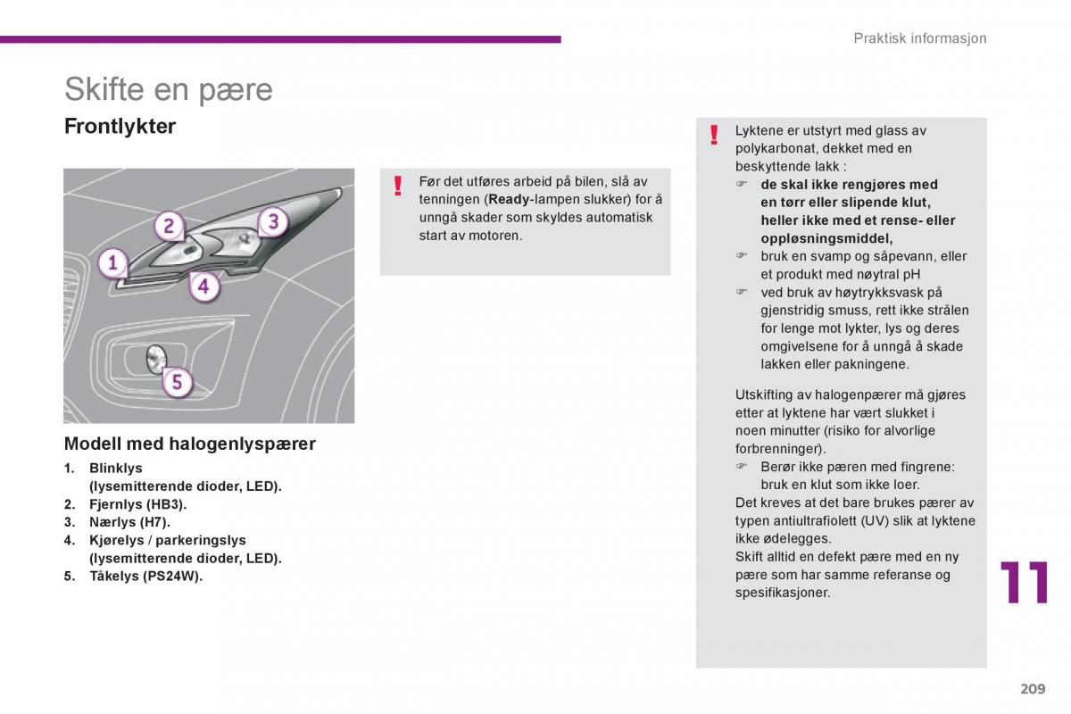 Peugeot 3008 Hybrid bruksanvisningen / page 211