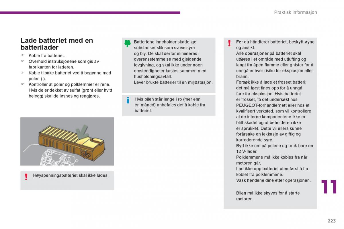 Peugeot 3008 Hybrid bruksanvisningen / page 225