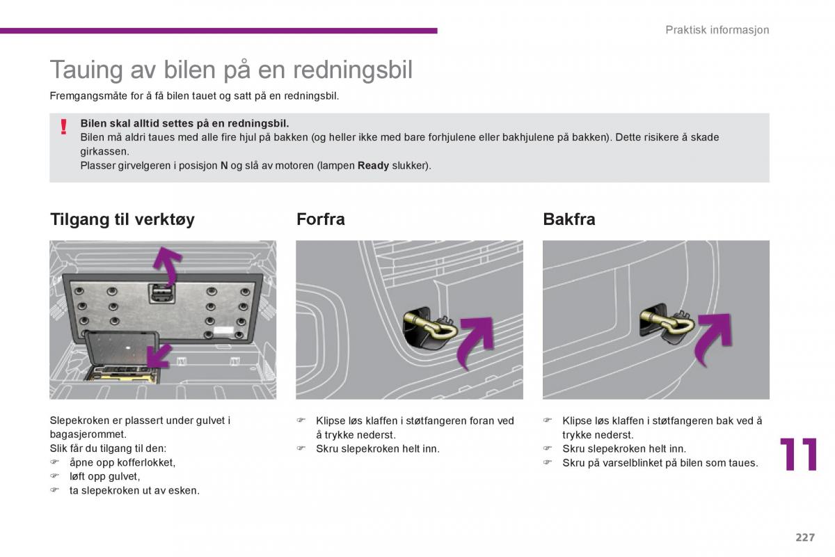 Peugeot 3008 Hybrid bruksanvisningen / page 229