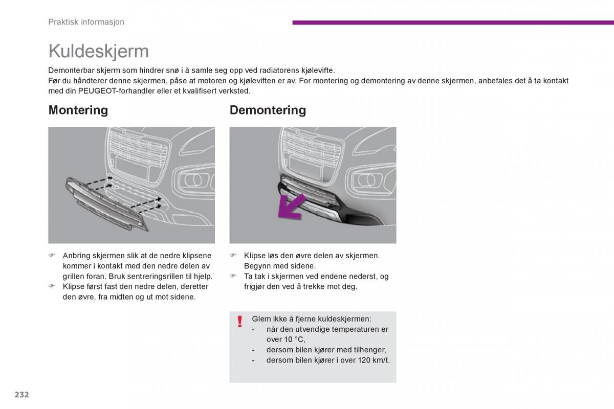 Peugeot 3008 Hybrid bruksanvisningen / page 234