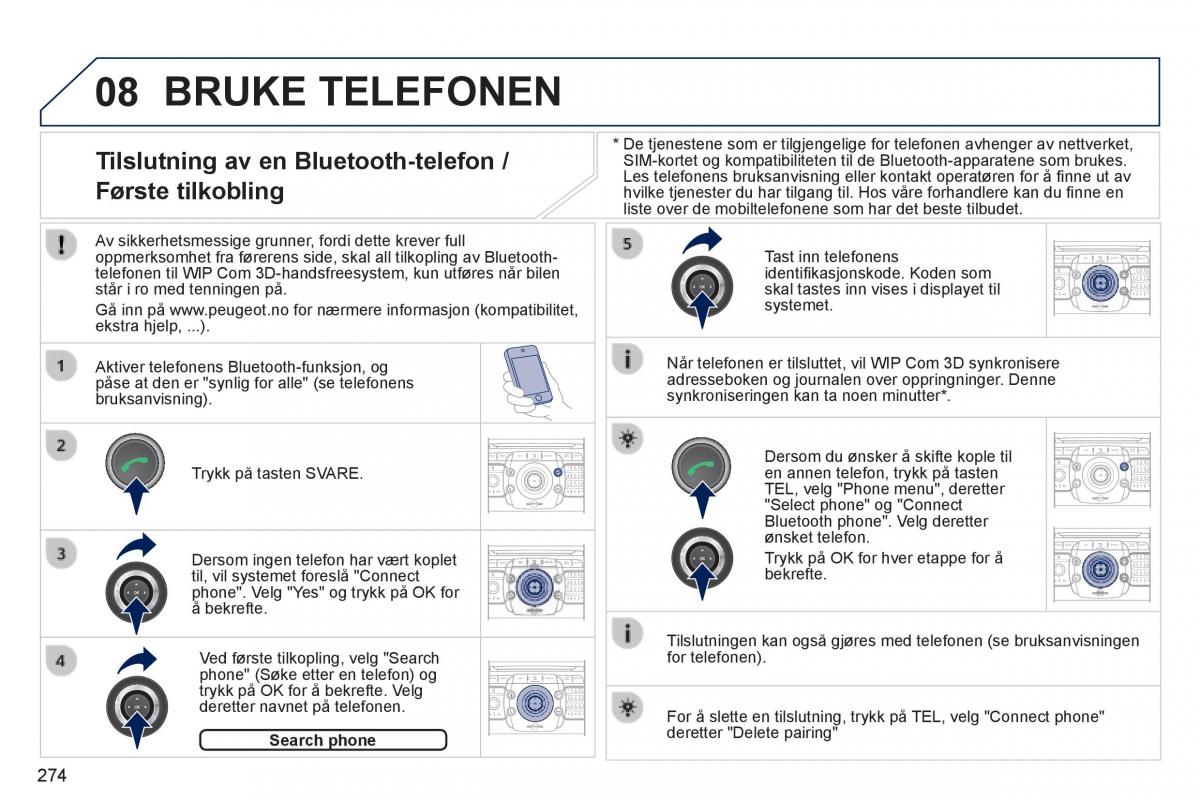 Peugeot 3008 Hybrid bruksanvisningen / page 276