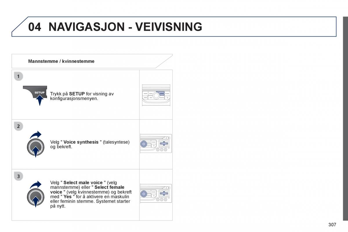 Peugeot 3008 Hybrid bruksanvisningen / page 309