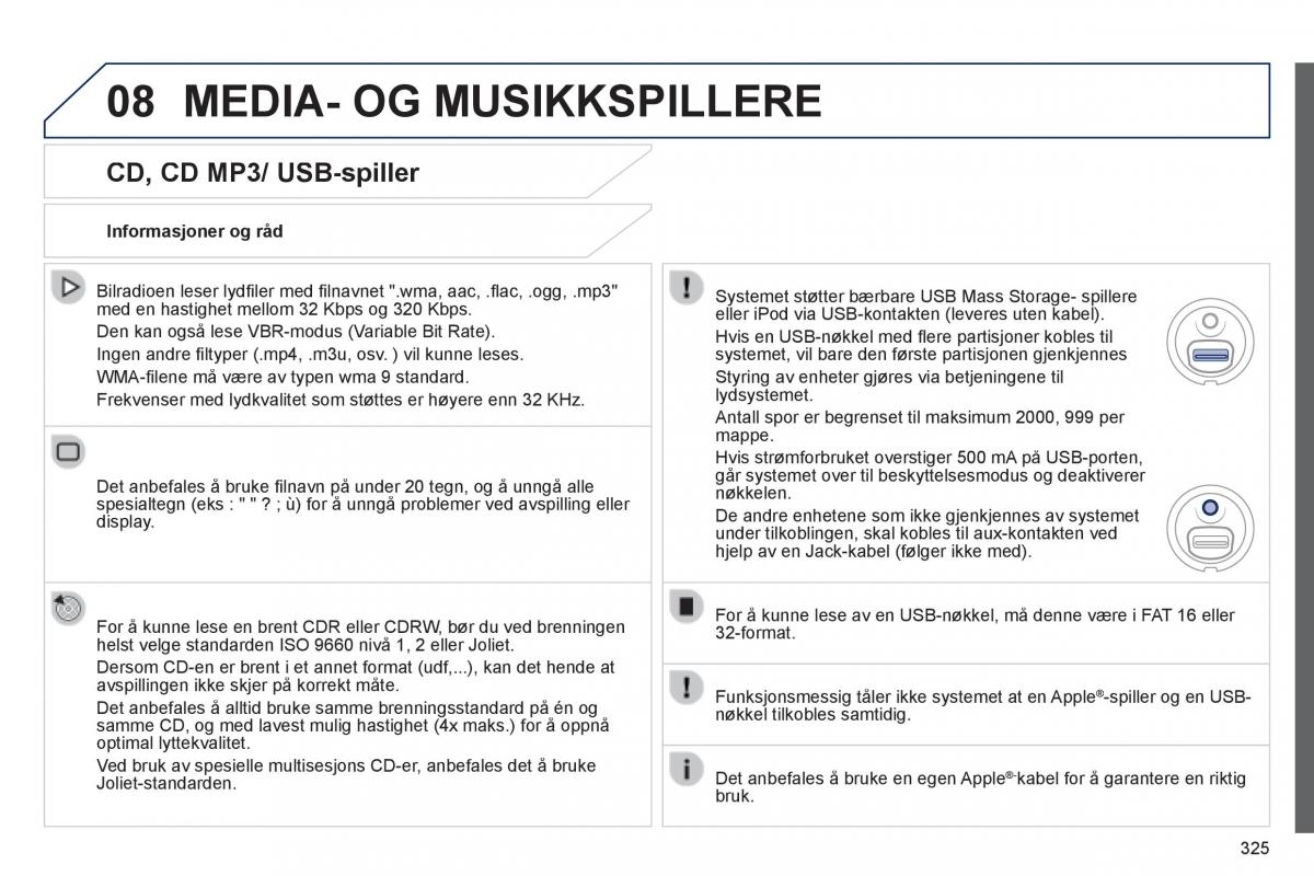 Peugeot 3008 Hybrid bruksanvisningen / page 327