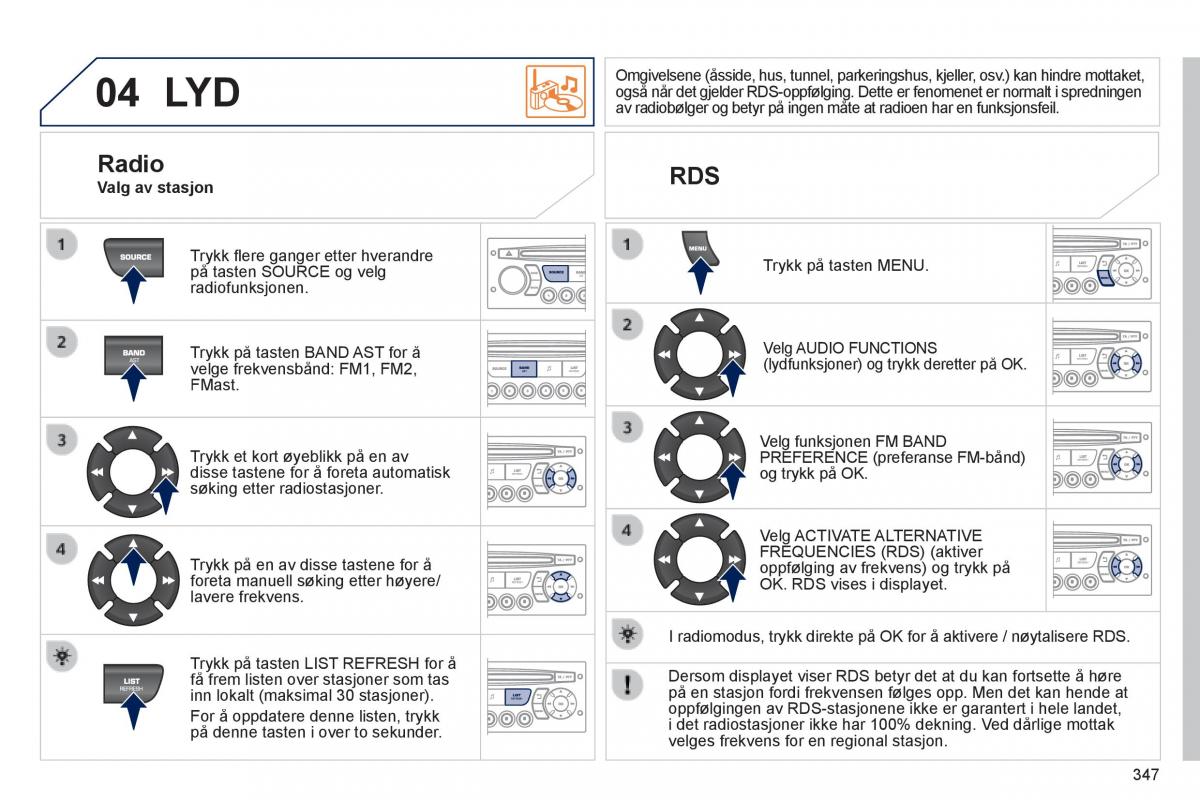 Peugeot 3008 Hybrid bruksanvisningen / page 349