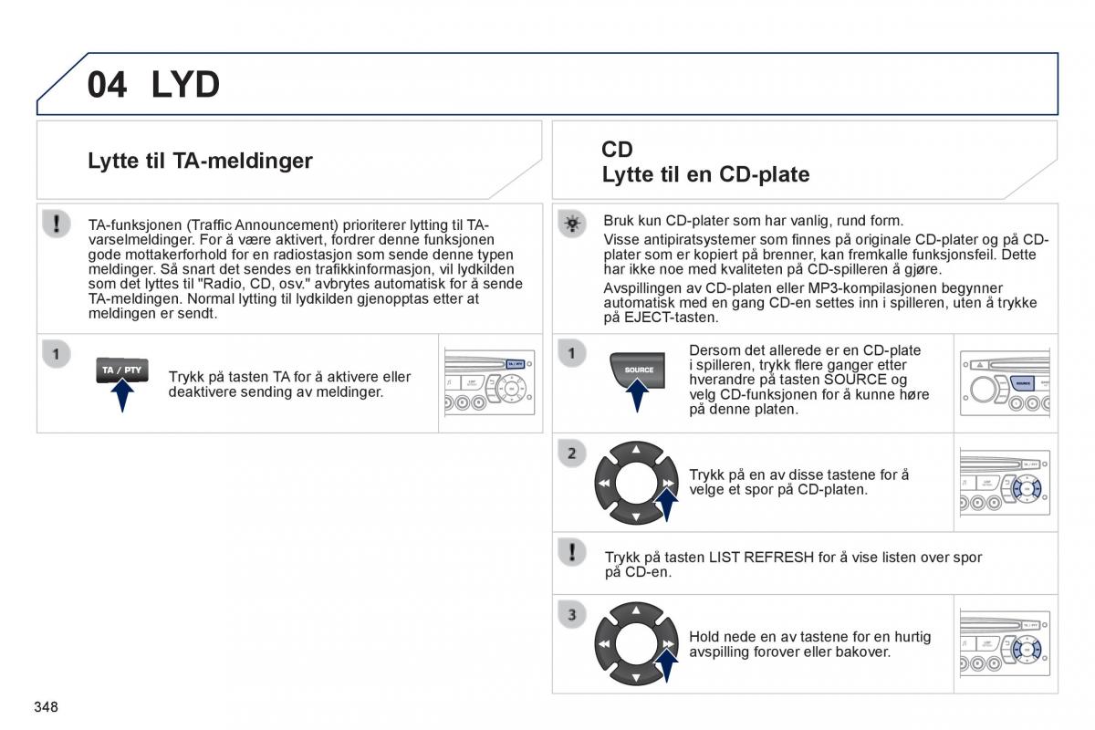 Peugeot 3008 Hybrid bruksanvisningen / page 350