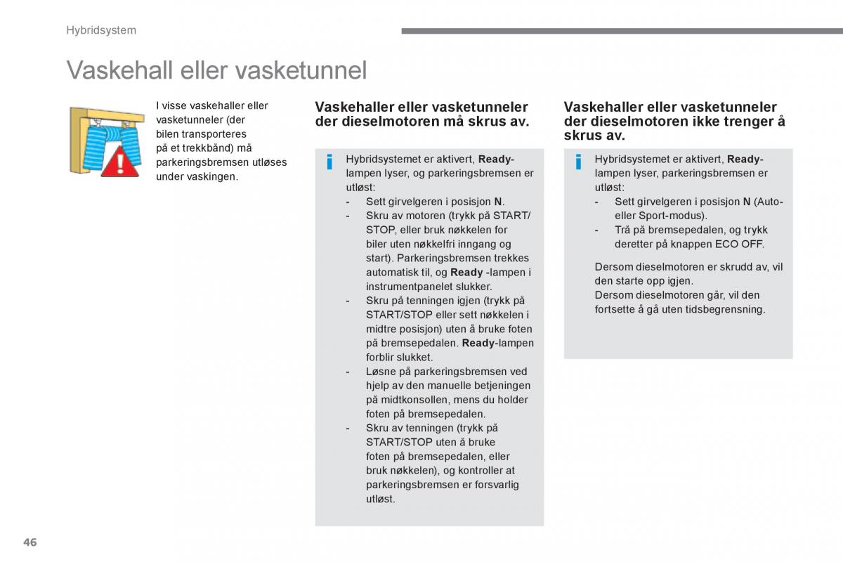 Peugeot 3008 Hybrid bruksanvisningen / page 48