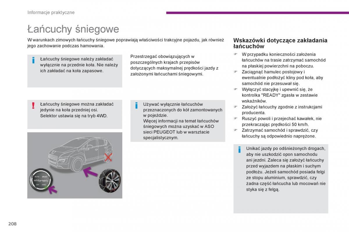 Peugeot 3008 Hybrid instrukcja obslugi / page 210