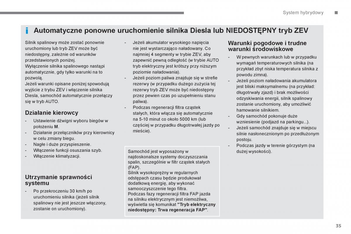 Peugeot 3008 Hybrid instrukcja obslugi / page 37