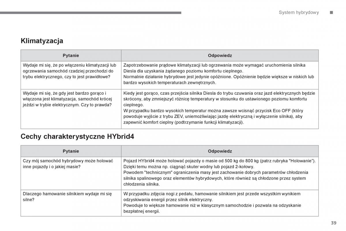 Peugeot 3008 Hybrid instrukcja obslugi / page 41