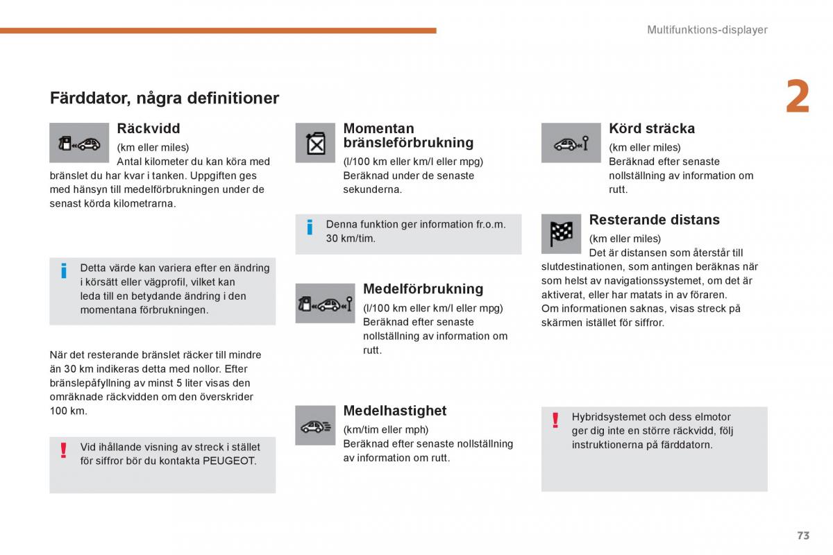 Peugeot 3008 Hybrid instruktionsbok / page 75