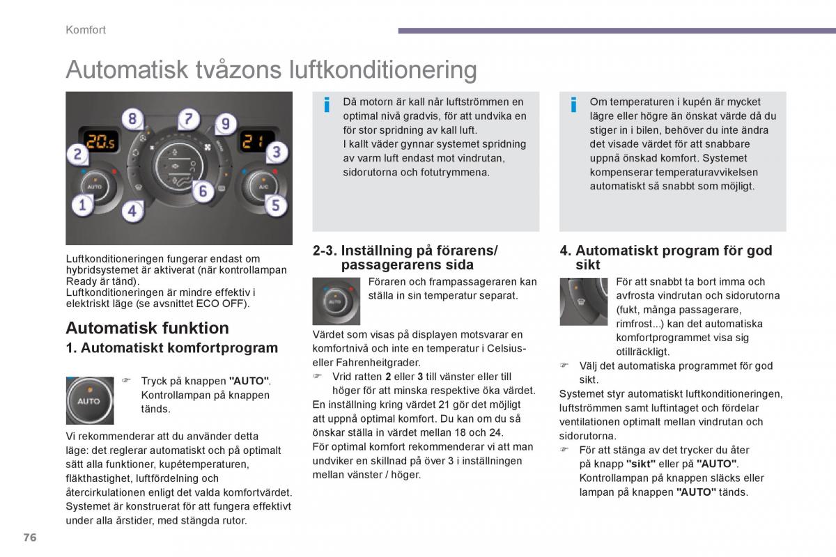 Peugeot 3008 Hybrid instruktionsbok / page 78