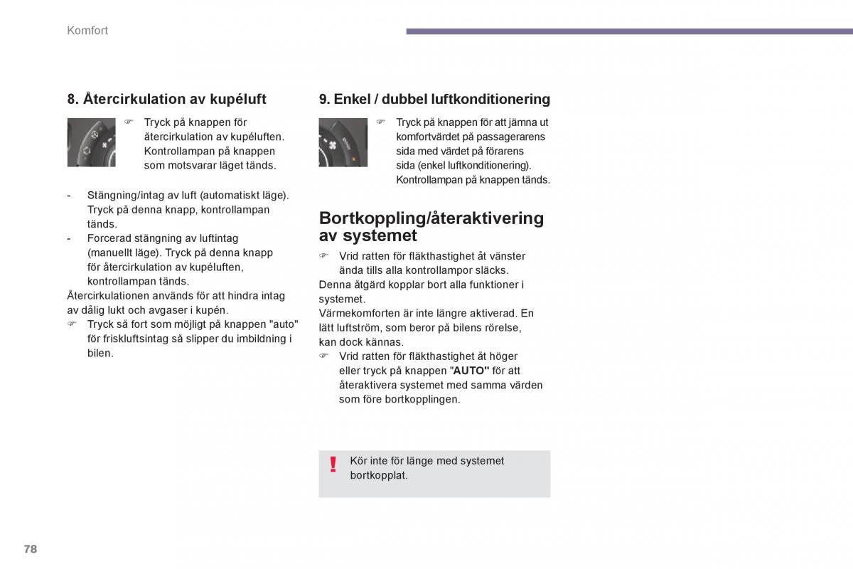 Peugeot 3008 Hybrid instruktionsbok / page 80