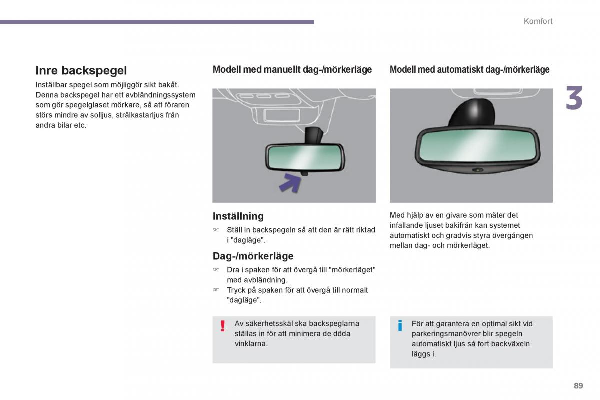 Peugeot 3008 Hybrid instruktionsbok / page 91