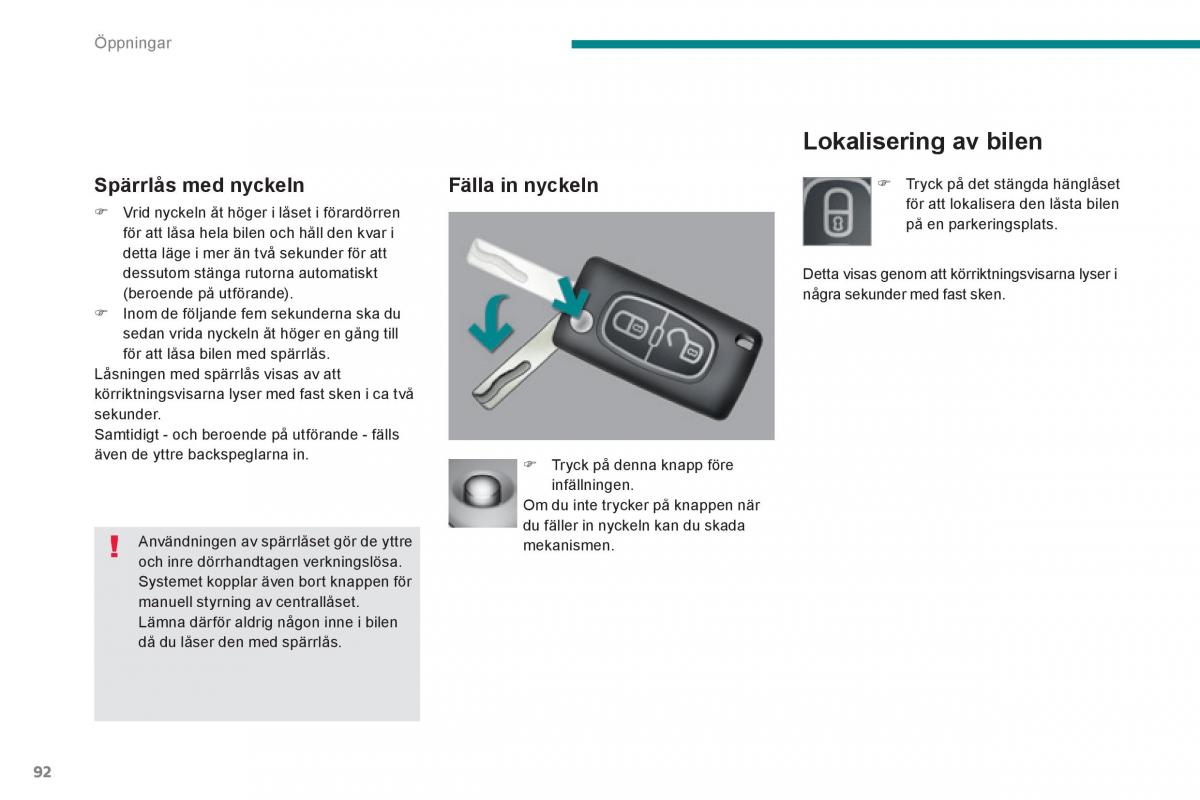 Peugeot 3008 Hybrid instruktionsbok / page 94