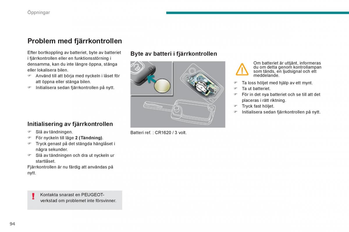 Peugeot 3008 Hybrid instruktionsbok / page 96