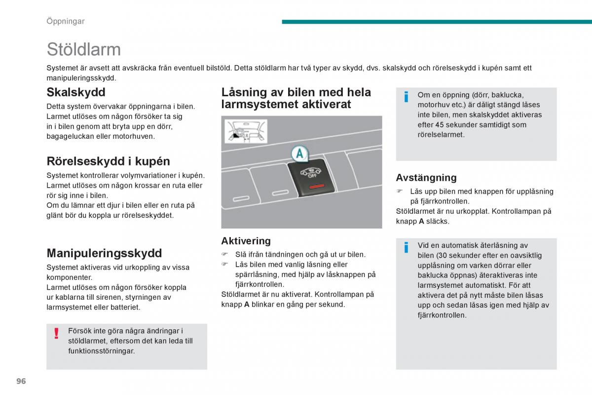 Peugeot 3008 Hybrid instruktionsbok / page 98