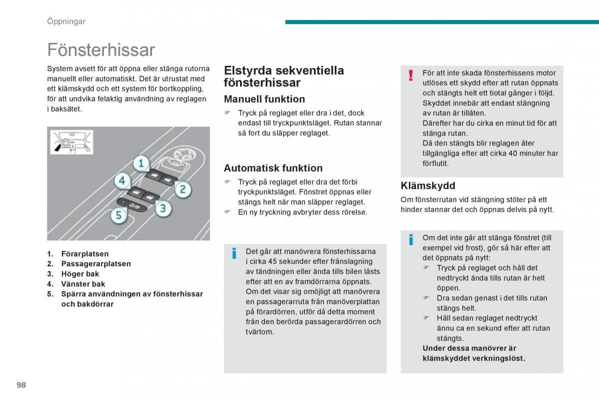 Peugeot 3008 Hybrid instruktionsbok / page 100