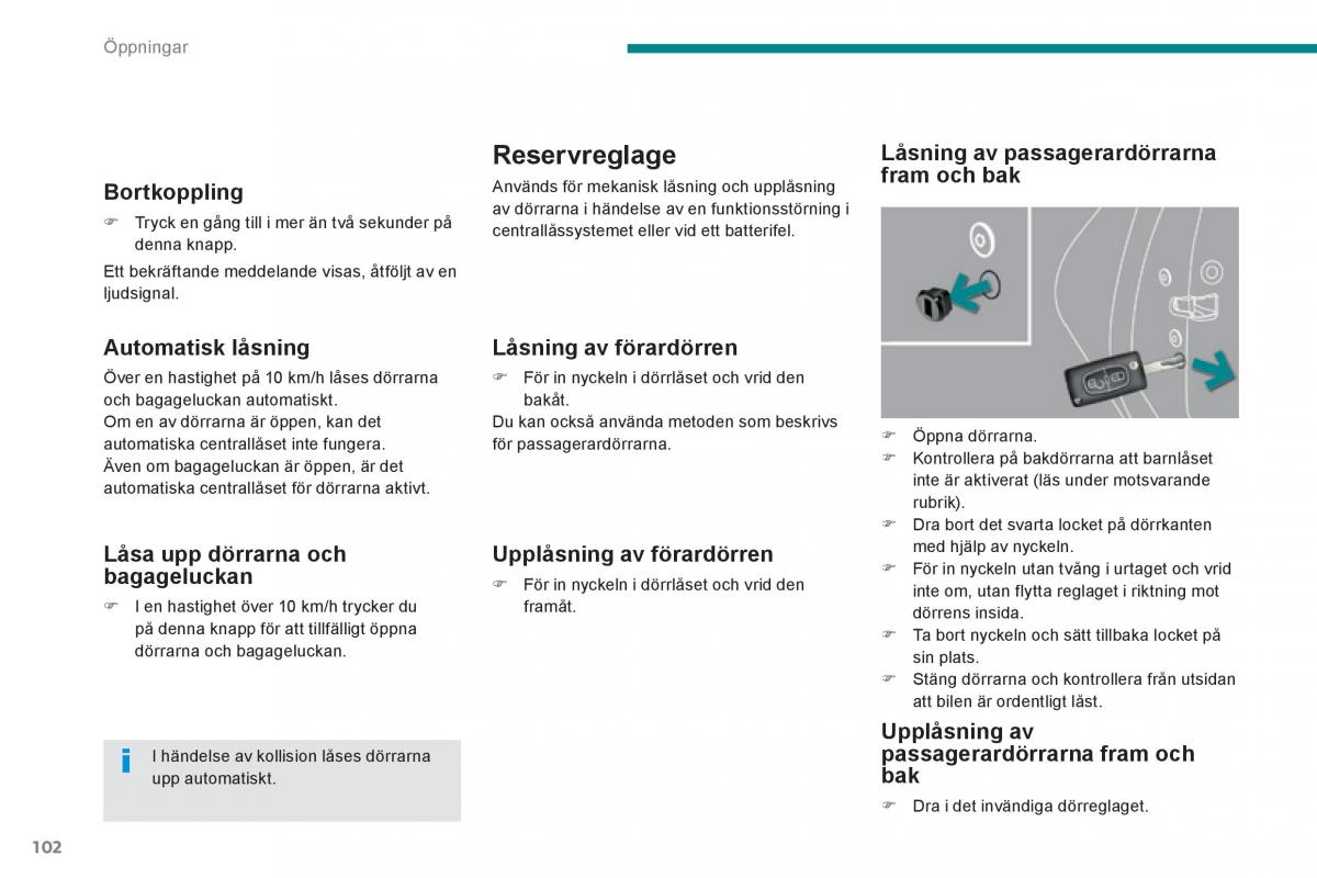 Peugeot 3008 Hybrid instruktionsbok / page 104