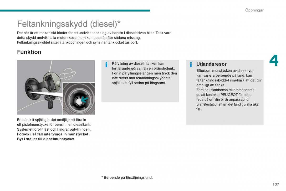 Peugeot 3008 Hybrid instruktionsbok / page 109